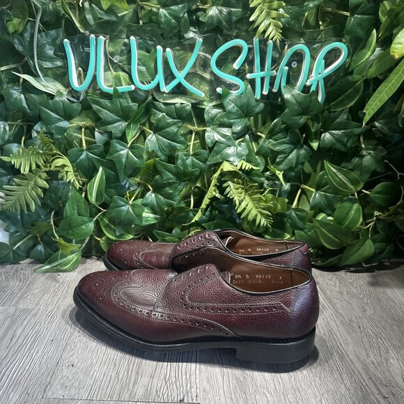 VTG Allen Edmonds Lancaster Men\'s Leather Wingtip Golf Shoe 8.5 B Dark Cherry main image 4